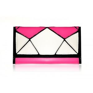 Stylish Women's Clutch Wallet With Geometric and Color Block Design
